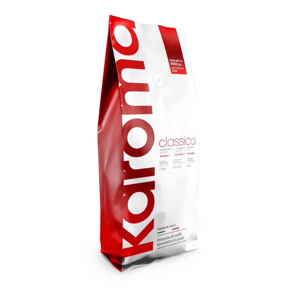 untitled-design-12 - AVANZA - Coffee House Tall white and red coffee bag standing upright on a white background, with the word 'classico' and 'Made in Italy' visible.